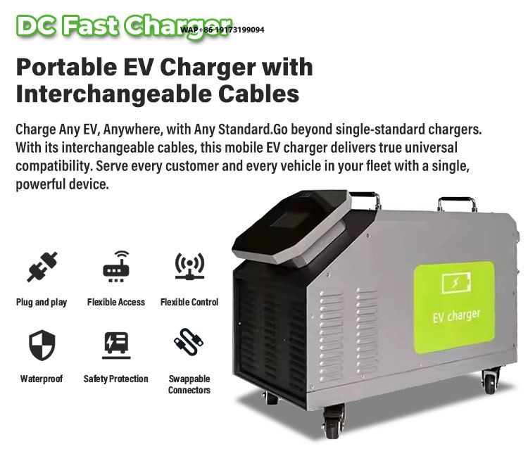 شاحن سيارات كهربائية محمول للا - مراجعة Portable Dc Fast Charger 20Kw Ccs2 وسعره