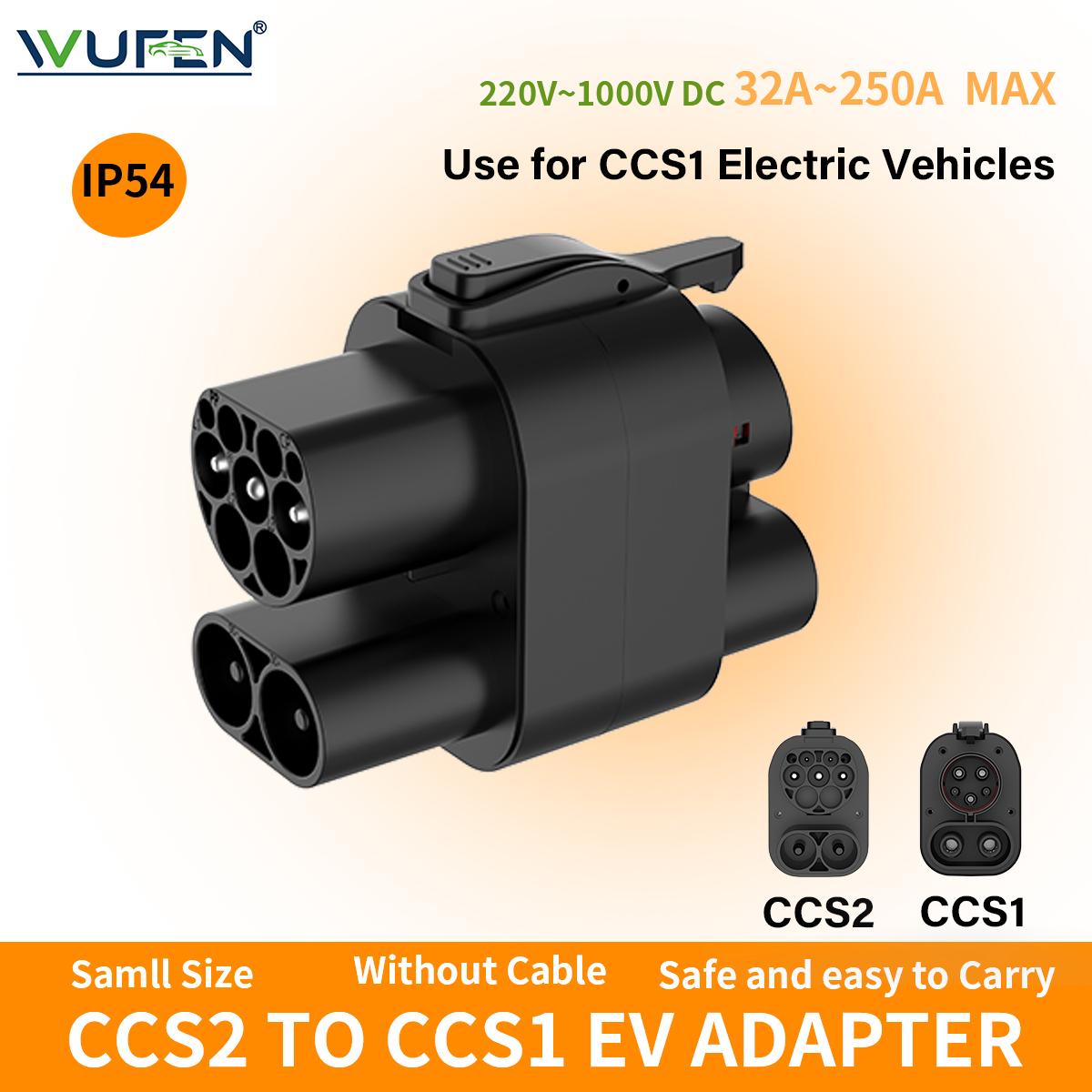 WUFEN CCS2 إلى CCS1 EV محول 32 - مراجعة Ccs2 To Ccs1 Fast Charge Adapter 250Kw وسعره