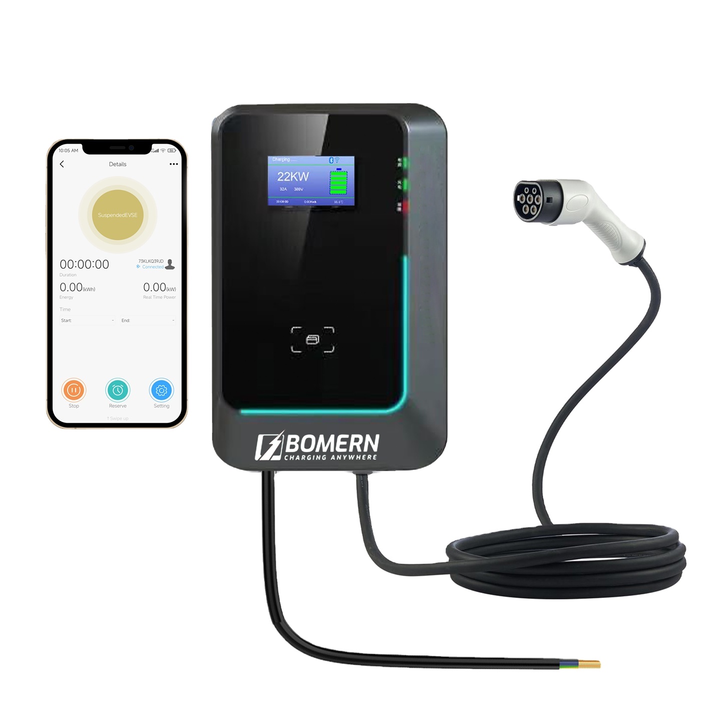 2025 رائجة البيع 7kw/11kw/22kw - مراجعة 22Kw Wallbox Type 2 Ocpp Rfid وسعره