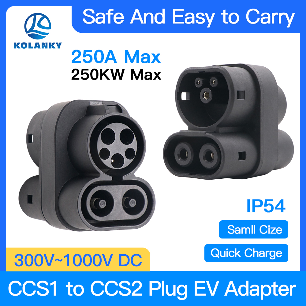CCS1 إلى CCS2 EV مهايئ شاحن 25 - مراجعة Ccs2 To Ccs1 Fast Charge Adapter 250Kw وسعره